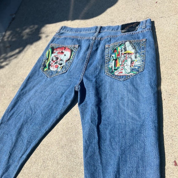 Ed hardy rare men’s jeans with detailing patches on each butt pocket - Picture 2 of 11